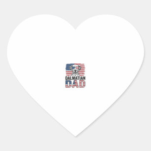 Dalmatian Dad Patriotic Vintage Dog Shirt Design_1 Heart Sticker