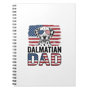 Dalmatian Dad Patriotic Vintage Dog Shirt Design_1 Notebook