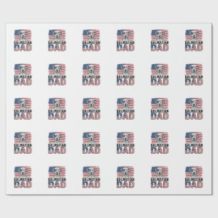 Dalmatian Dad Patriotic Vintage Dog Shirt Design_1 Wrapping Paper