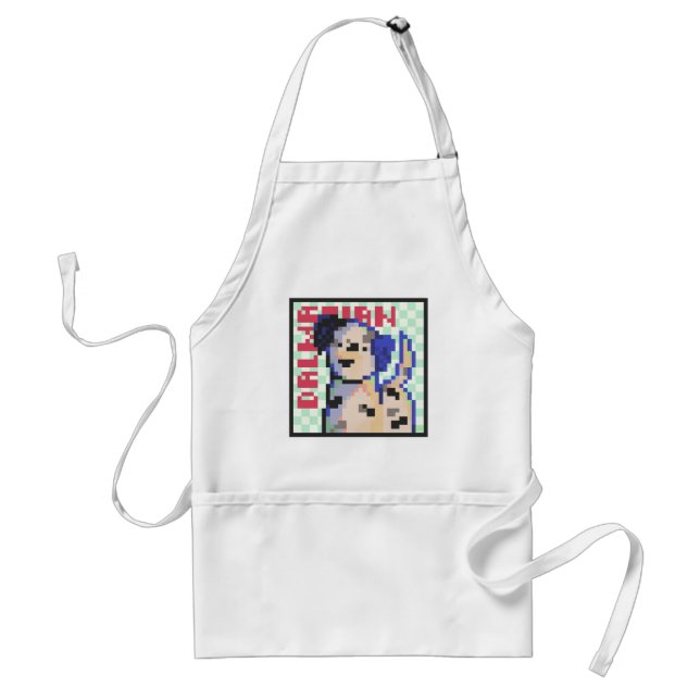 Dalmatian, dalmatian, pixel art, pixel art standard apron (Front)