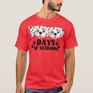 Dalmatian Dog 100 Days Of School Dalmatian Dog Tea T-Shirt