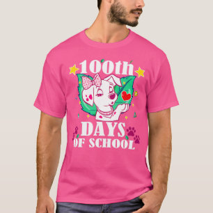 Dalmatian Dog 100 Days Of School Dalmatian Dog Tea T-Shirt