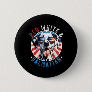 Dalmatian Dog 4th Of July Red White And Dal Lovers 6 Cm Round Badge