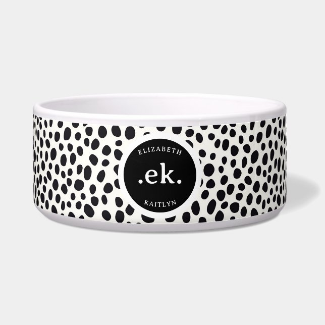  Dalmatian Dog Abstract Pattern Black Monogram (Front)