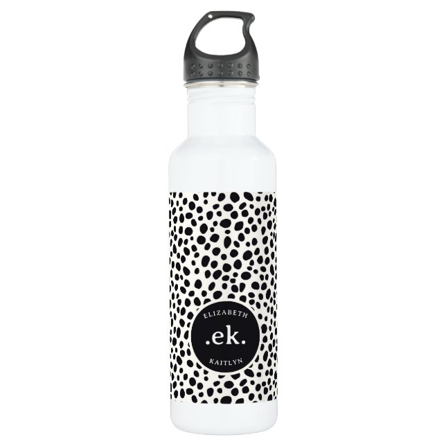 Dalmatian Dog Abstract Pattern Monogram 710 Ml Water Bottle (Front)