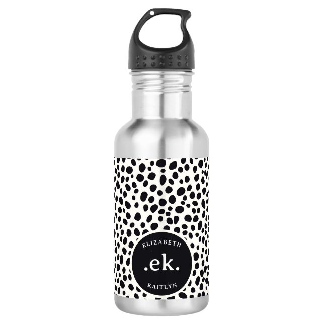  Dalmatian Dog Abstract Pattern Monogram 710 Ml Water Bottle (Front)