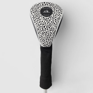 Dalmatian Dog Abstract Pattern Monogram Golf Head Cover
