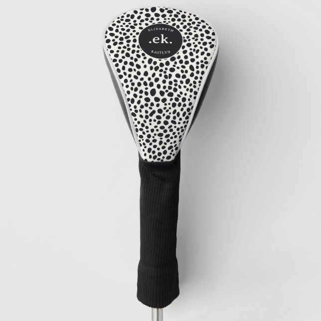  Dalmatian Dog Abstract Pattern Monogram Golf Head Cover (Front)