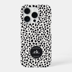 Dalmatian Dog Abstract Pattern Monogram iPhone 16 Pro Case
