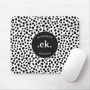  Dalmatian Dog Abstract Pattern Monogram Mouse Mat