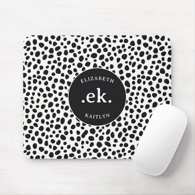  Dalmatian Dog Abstract Pattern Monogram Mouse Mat (With Mouse)