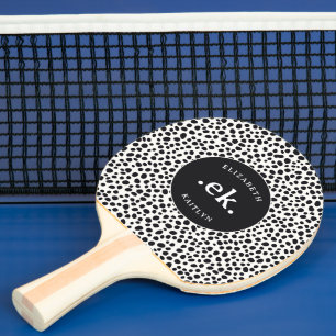  Dalmatian Dog Abstract Pattern Monogram Ping Pong Paddle