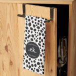 Dalmatian Dog Abstract Pattern Monogram Tea Towel<br><div class="desc">The Dalmatian Dog Abstract Pattern Monogram Round Pillow features a striking Dalmatian-inspired abstract design paired with a personalised monogram for a modern and unique accent. Perfect for decorating sofas, chairs, or beds, this round pillow adds a playful yet sophisticated touch to any space. An excellent gift option for birthdays, housewarmings,...</div>