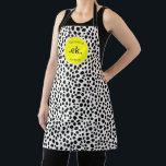 Dalmatian Dog Abstract Pattern Yellow Monogram Apron<br><div class="desc">Add a fun and vibrant touch to your kitchen with the Dalmatian Dog Abstract Pattern Neon Yellow Monogram Apron. Featuring a playful abstract Dalmatian design in bold black and white with a pop of hot pink, this apron is both stylish and functional. Personalise it with a monogram for a unique...</div>