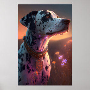 Dalmatian Dog Animal Portrait Painting Pet Love Poster