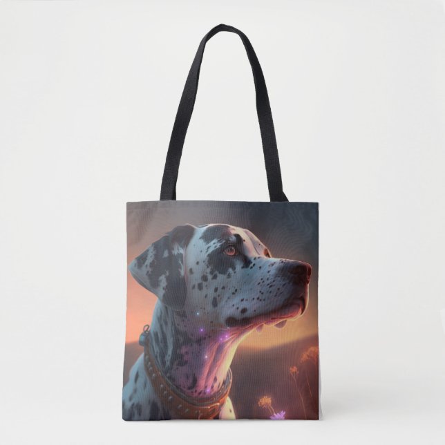 Dalmatian Dog Animal Portrait Painting Pet Love Tote Bag (Front)