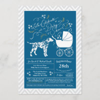 Dalmatian Dog Baby Shower Blue Boy