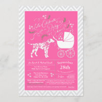 Dalmatian Dog Baby Shower Pink Girl