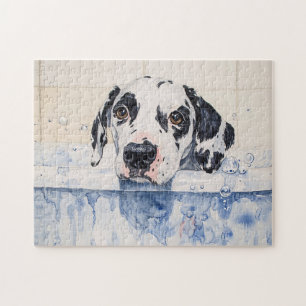 Dalmatian Dog Bath Time Painting Jigsaw Puzzle