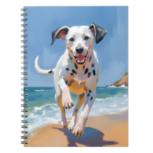 Dalmatian Dog Beach Watercolor Pet Painting Notebook