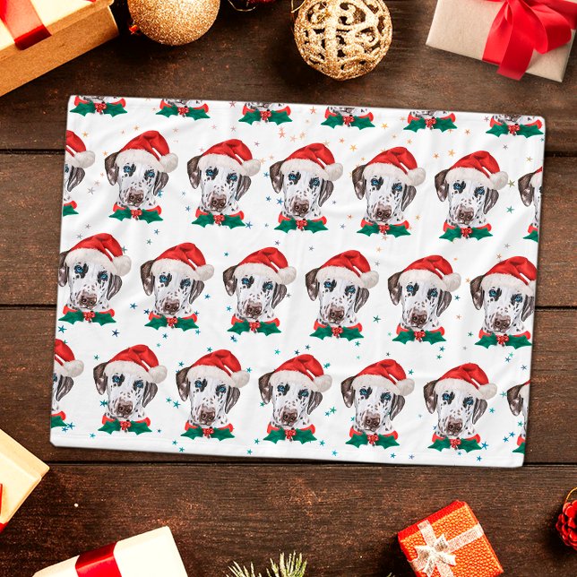 Dalmatian Dog Breed Christmas Fleece Blanket (Creator Uploaded)