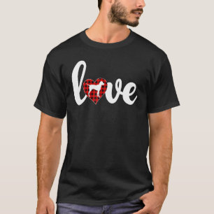 Dalmatian Dog Buffalo Plaid Love Dalmatian Valenti T-Shirt