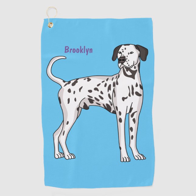 Dalmatian dog cartoon golf towel (Front)