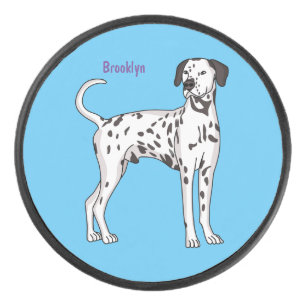 Dalmatian dog cartoon hockey puck