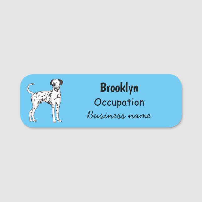 Dalmatian dog cartoon  name tag (Front)