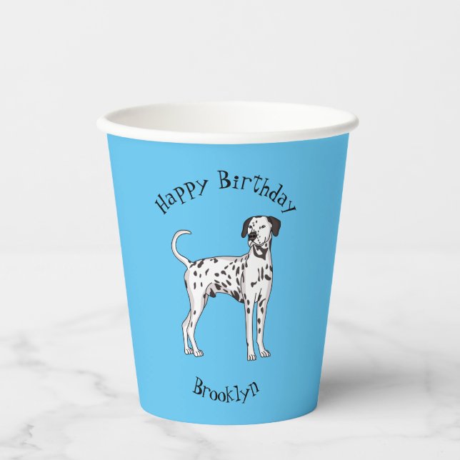 Dalmatian dog cartoon paper cups (Front)