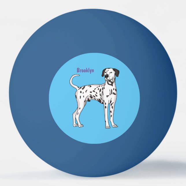 Dalmatian dog cartoon ping pong ball (Front)