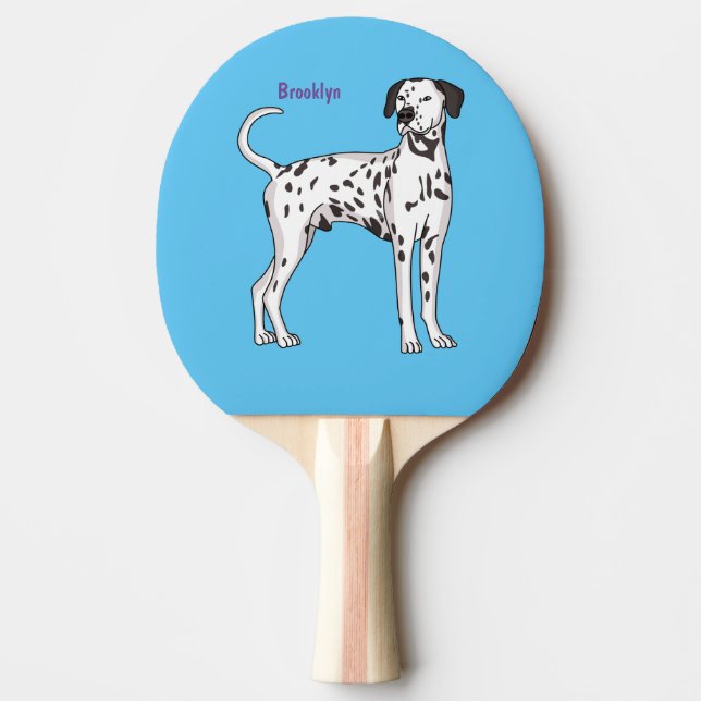 Dalmatian dog cartoon ping pong paddle (Front)