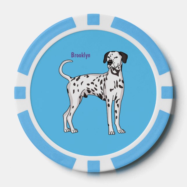 Dalmatian dog cartoon poker chips (Front)