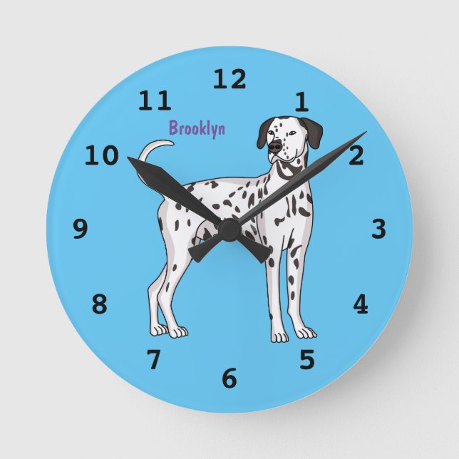 Dalmatian dog cartoon  round clock (Front)