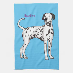 Dalmatian dog cartoon tea towel
