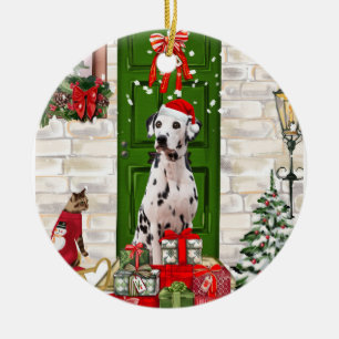Dalmatian Dog Christmas  Ceramic Tree Decoration