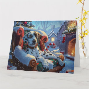 Dalmatian Dog Christmas Festive Card
