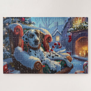 Dalmatian Dog Christmas Festive Jigsaw Puzzle