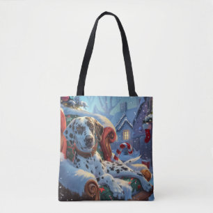 Dalmatian Dog Christmas Festive Tote Bag