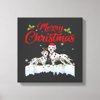 Dalmatian Dog Christmas Lights Santa Hat Xmas Dog