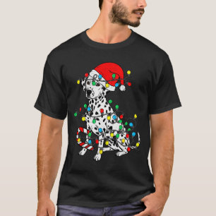 Dalmatian Dog Christmas Lights Santa Xmas Pet Dog  T-Shirt