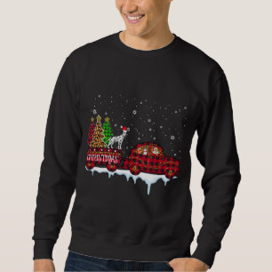 Dalmatian Dog Christmas Red Plaid Truck Santa Xmas Sweatshirt