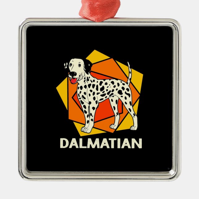 Dalmatian Dog Colourful Metal Tree Decoration (Front)