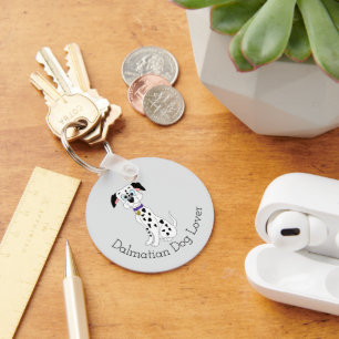 Dalmatian Dog Design Any Colour Background Key Ring