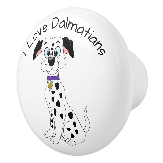 Dalmatian Dog Design Ceramic Knob (Right)