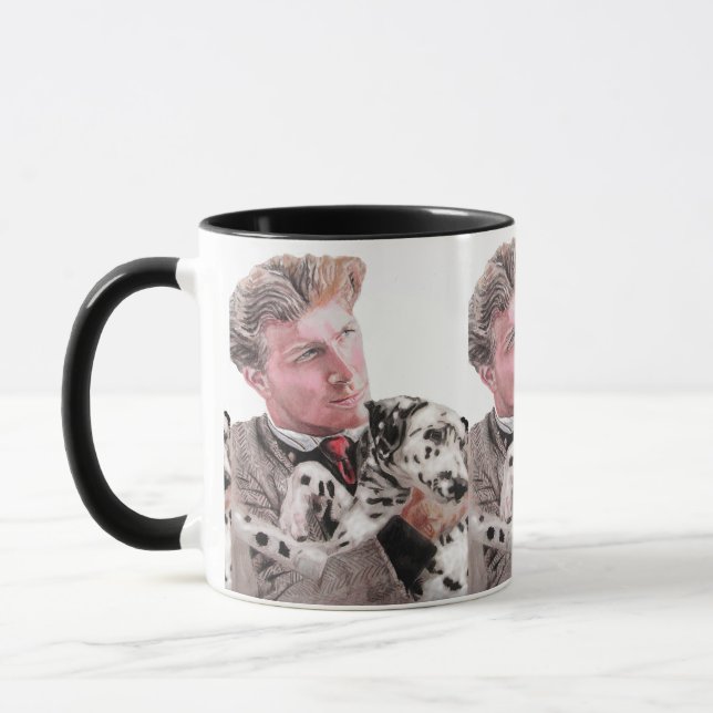Dalmatian Dog Dogs cute Spotty Black White Mug (Left)