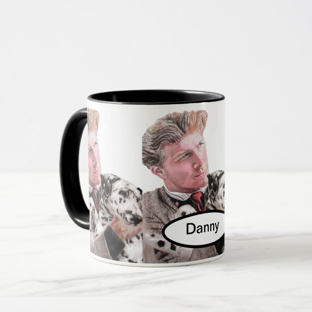 Dalmatian Dog Dogs cute Spotty Black White Mug (Front Left)