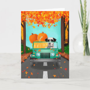 Dalmatian Dog Fall Pumpkin  Card