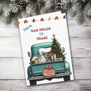 Dalmatian Dog Farm Truck Christmas Card