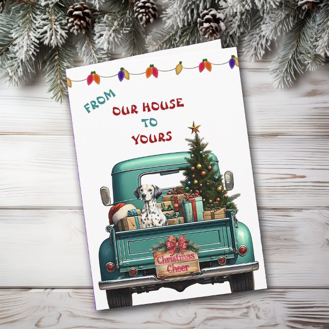 Dalmatian Dog Farm Truck Christmas Card (Creator Uploaded)